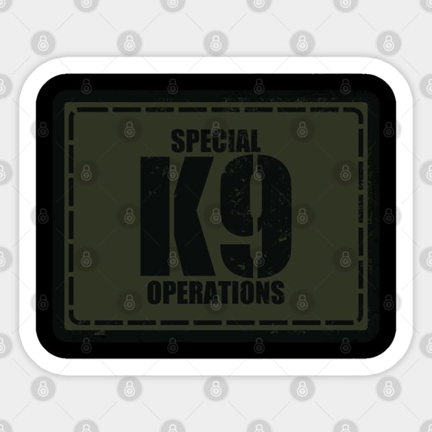 K9 Special Operations Subdued Patch (Distressed) Sticker by TCP